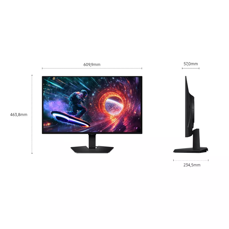 Samsung G50F kompiuterio monitorius 68.6 cm (27 coliai) 2560 x 1440 pikselių Quad HD OLED juodas