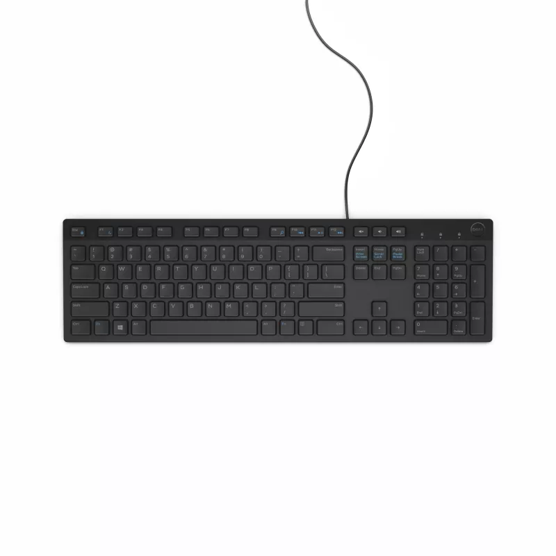DELL Laidinė klaviatūra - KB216 - UK (QWERTY) - juoda, Viso dydžio (100%), Laidinė, USB, QWERTY, Juoda