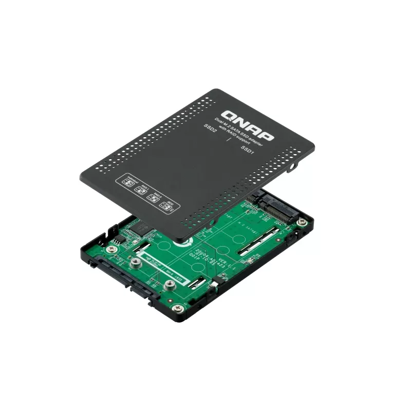 QNAP QDA-A2MAR saugojimo įrenginio korpusas SSD korpusas Juoda M.2