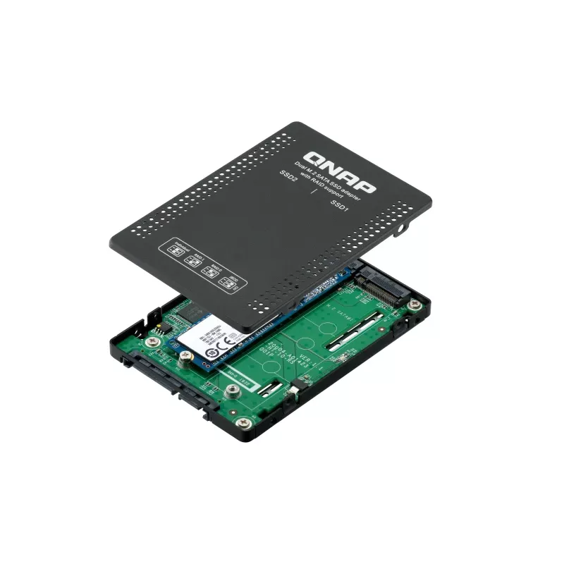 QNAP QDA-A2MAR saugojimo įrenginio korpusas SSD korpusas Juoda M.2