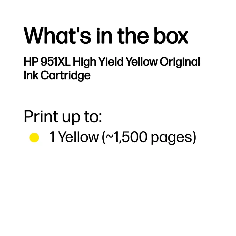 HP 951XL didelio našumo geltona Originali rašalo kasetė, geltona, 1 vnt., 1500 puslapių