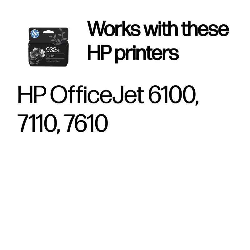HP 932XL didelės talpos juodas Originalius rašalo kasetė, juoda, 1 vnt., 1000 puslapių