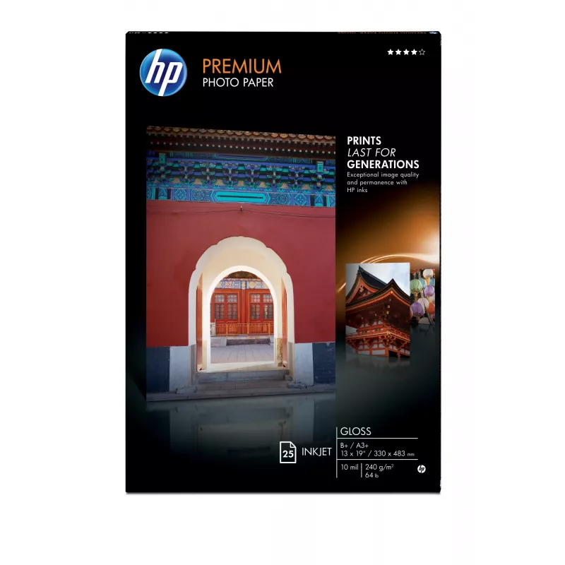 HP Premium Gloss 25 sht/A3+/330 x 483 mm (13 x 19 in) White