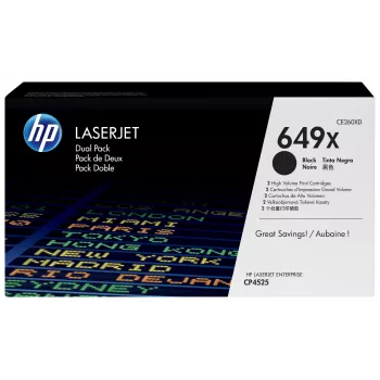 HP 649X 2 pakuotės didelio našumo juodos Originalios LaserJet dažų kasetės