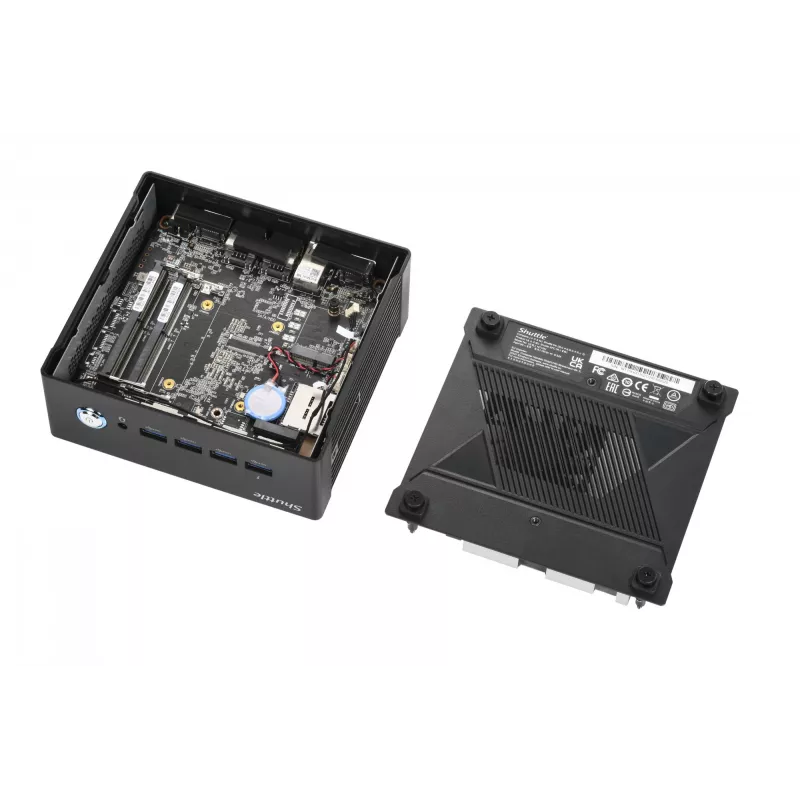 Shuttle Nano PC NT10H9, Intel Core Ultra 9 185H, Intel Arc grafika, 2xHDMI, 2xUSB 4.0 (DP), 2x2.5Gbit LAN, įsk. VESA 24/7 nuolatiniam darbui