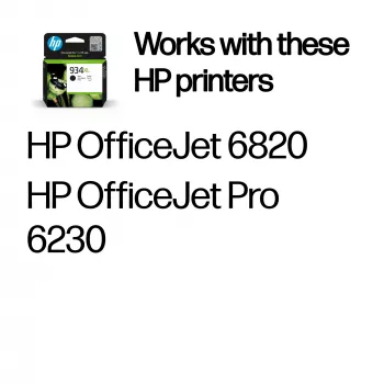 HP 934XL Didelio našumo juodas Originalius rašalo kasetė, juoda, 1 vnt., 1000 puslapių