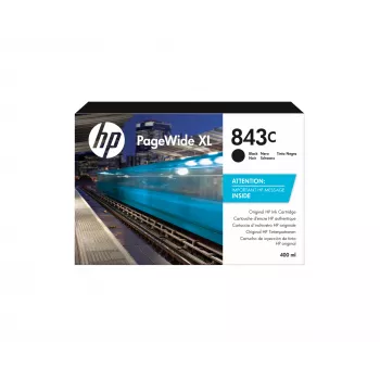 HP 843C 400 ml juoda PageWide XL rašalo kasetė, juoda, 1 vnt.