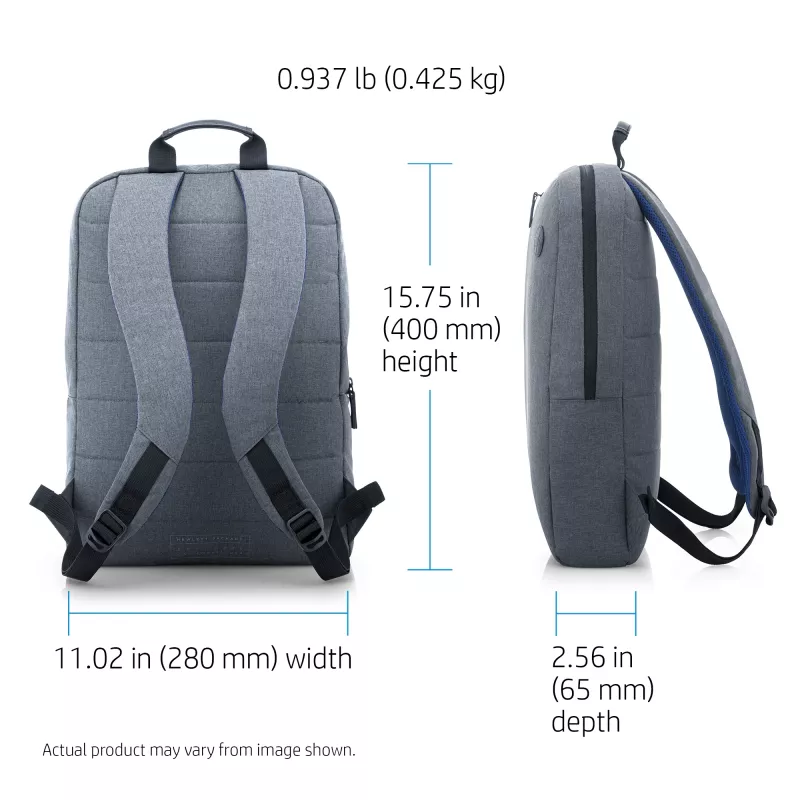 HP 15.6 col. vertės kuprinė, Kuprinė, 39,6 cm (15,6 col.), Pečių diržas, 420 g