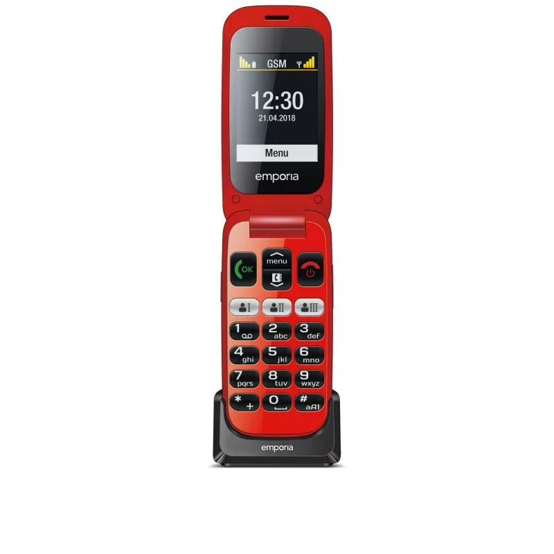 Emporia emporiaONE 6,1 cm (2,4 col) 80 g Juoda, Raudona Telefonas senjorams