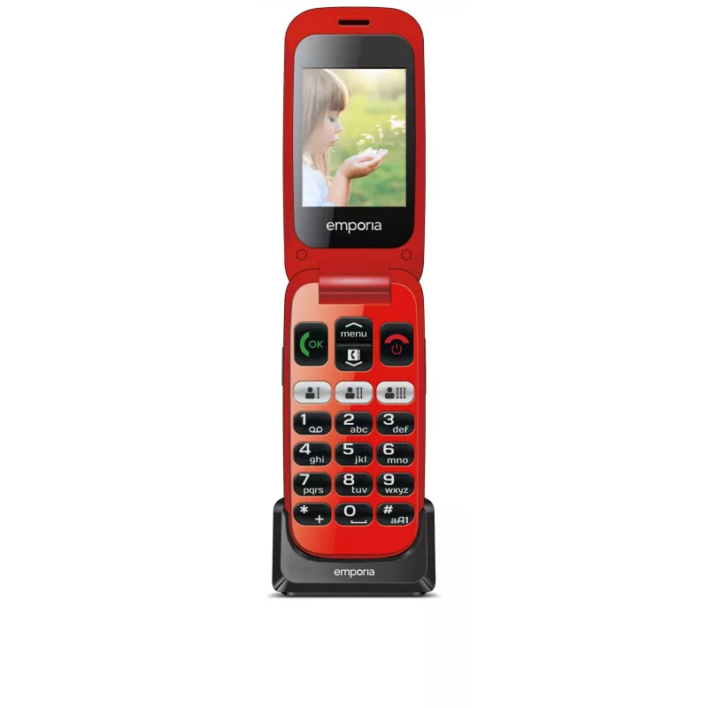 Emporia emporiaONE 6,1 cm (2,4 col) 80 g Juoda, Raudona Telefonas senjorams