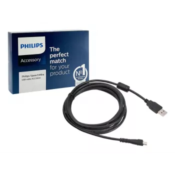 Philips 1 X, skirtas SpeechMike III, USB laidas, 2,4 m, USB A, juodas