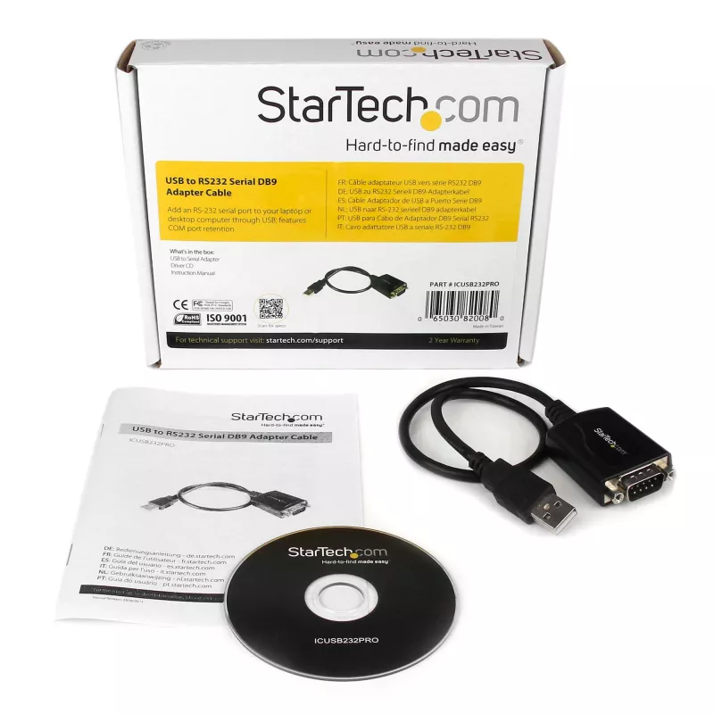 StarTech.com 0,3 m USB prie RS232 nuosekliojo prievado DB9 adapterio laidas su COM išsaugojimu
