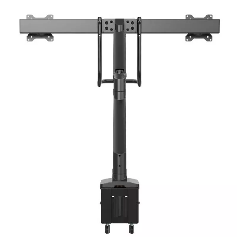 StarTech.com Ant stalo montuojama dviguba monitorių svirtis - ergonomiškas dvigubas monitorių VESA laikiklis 32 colių (17,6 lb) ekranams - skersinio rankena sinchronizuotam pilnam judesiui - aukščio reguliavimas - C spaustukas / grommet
