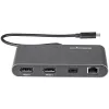 StarTech.com dviejų monitorių Thunderbolt Mini dokas, 4K 60Hz DisplayPort, nereikalaujanti tvarkyklių universalioji stotelė, skirta Windows ir Mac, Gigabit Ethernet, 1x USB-A (USB 5Gbps), 28 cm laidas