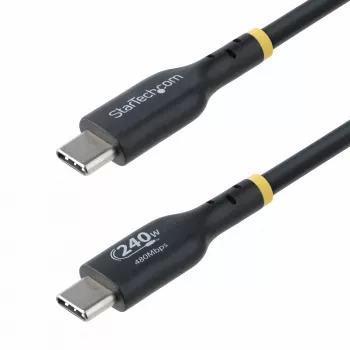 StarTech.com 3 m USB-C įkrovimo laidas, USB-IF sertifikuotas USB C laidas, 240 W PD EPR, USB 2.0 Type-C nešiojamojo kompiuterio įkrovimo laidas, USB-C duomenų perdavimo laidas, TPE apvalkalas, M/M