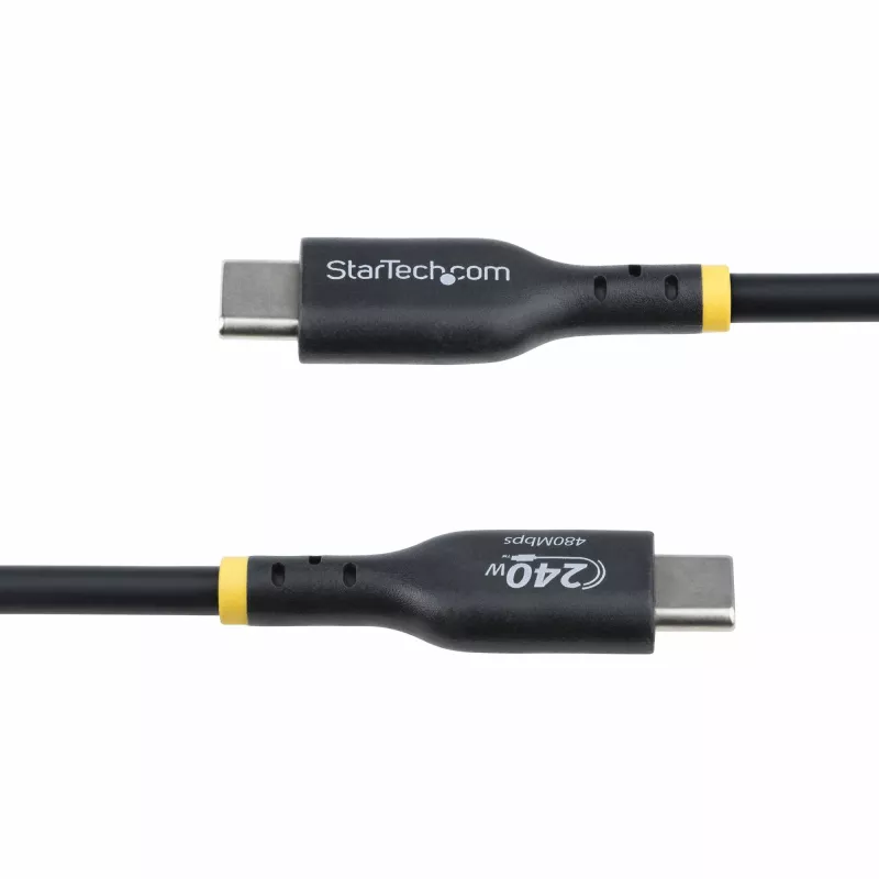 StarTech.com 3 m USB-C įkrovimo laidas, USB-IF sertifikuotas USB C laidas, 240 W PD EPR, USB 2.0 Type-C nešiojamojo kompiuterio įkrovimo laidas, USB-C duomenų perdavimo laidas, TPE apvalkalas, M/M