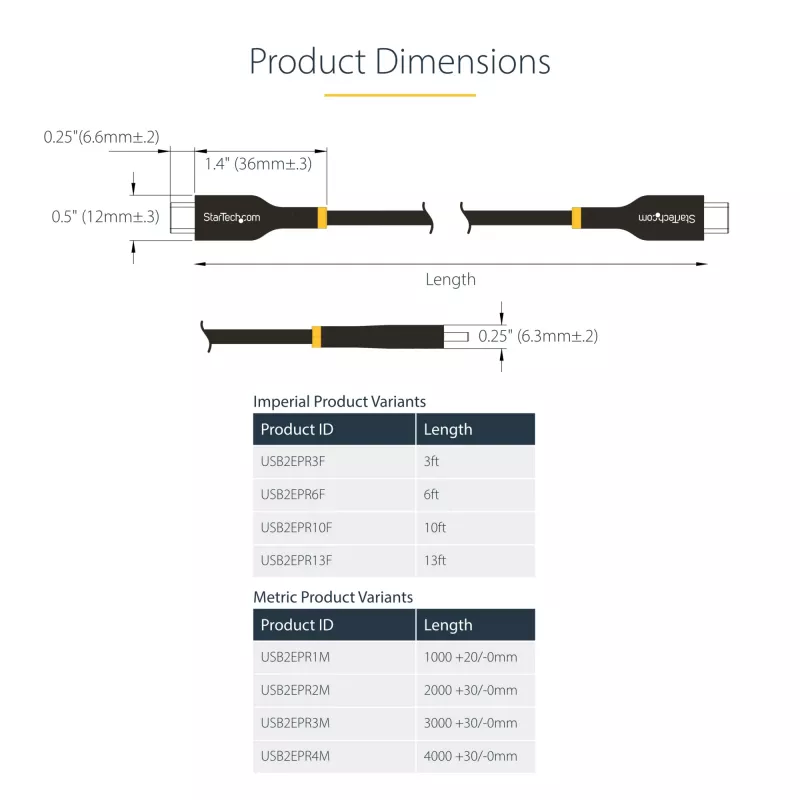 StarTech.com 3 m USB-C įkrovimo laidas, USB-IF sertifikuotas USB C laidas, 240 W PD EPR, USB 2.0 Type-C nešiojamojo kompiuterio įkrovimo laidas, USB-C duomenų perdavimo laidas, TPE apvalkalas, M/M