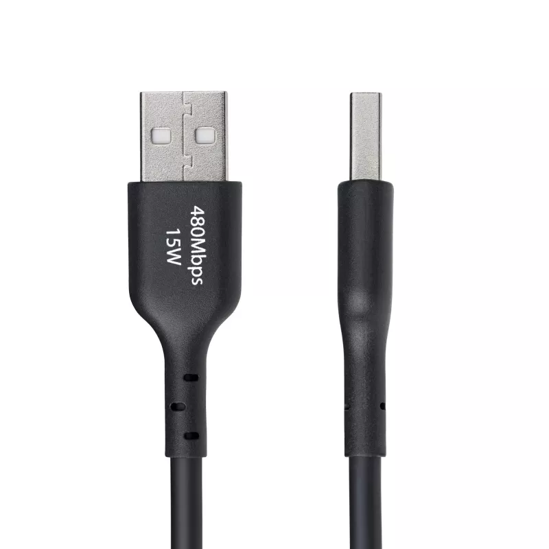 StarTech.com 3 m (9,8 pėd.) USB-A į USB-C įkrovimo laidas, įkrovimas ir sinchronizavimas, 3A, USB 2.0, TPE apvalkalas – juodas USB įkrovimo laidas