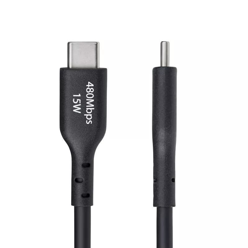 StarTech.com 3 m (9,8 pėd.) USB-A į USB-C įkrovimo laidas, įkrovimas ir sinchronizavimas, 3A, USB 2.0, TPE apvalkalas – juodas USB įkrovimo laidas