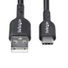 StarTech.com 3 m (9,8 pėd.) USB-A į USB-C įkrovimo laidas, įkrovimas ir sinchronizavimas, 3A, USB 2.0, TPE apvalkalas – juodas USB įkrovimo laidas