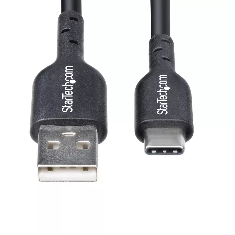 StarTech.com 3 m (9,8 pėd.) USB-A į USB-C įkrovimo laidas, įkrovimas ir sinchronizavimas, 3A, USB 2.0, TPE apvalkalas – juodas USB įkrovimo laidas