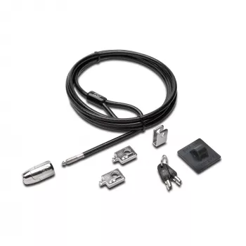 “Kensington Desktop & Peripherals Locking Kit 2.0”, 2,44 m, “Kensington”, raktinis, anglinis plienas, juoda, sidabrinė