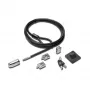 “Kensington Desktop & Peripherals Locking Kit 2.0”, 2,44 m, “Kensington”, raktinis, anglinis plienas, juoda, sidabrinė