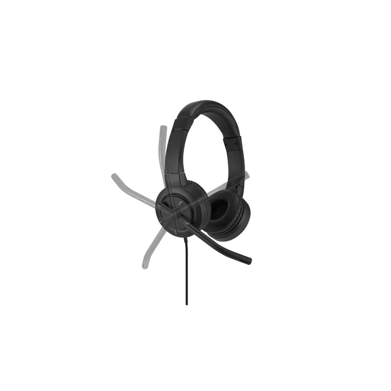 Kensington H1000 USB-C ant ausies uždedamos ausinės su mikrofonu, laidinės, skambučiams / muzikai, 20–20000 Hz, 190 g, ausinės su mikrofonu, juodos