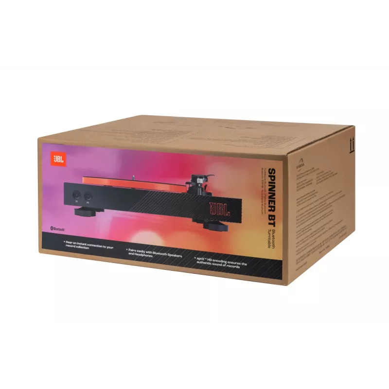 JBL Spinner BT diržinė garso patefono grotuvas, juodas, oranžinis