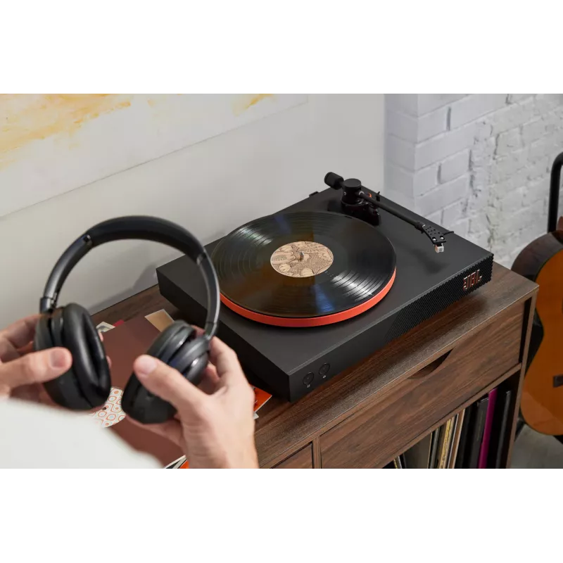 JBL Spinner BT diržinė garso patefono grotuvas, juodas, oranžinis