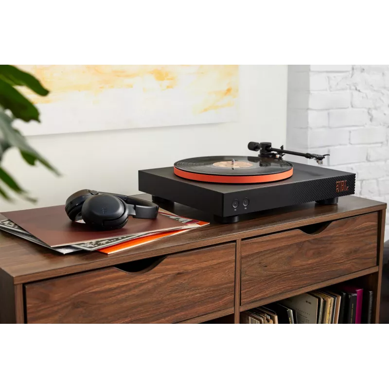 JBL Spinner BT diržinė garso patefono grotuvas, juodas, oranžinis