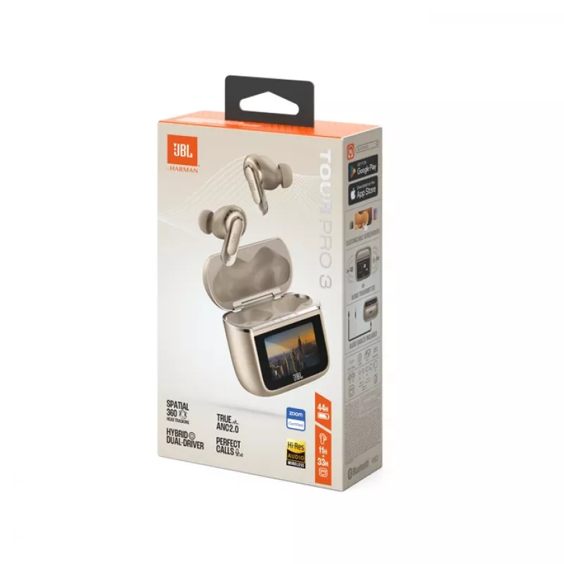JBL Tour Pro 3 ausinės True Wireless Stereo (TWS) į ausis įdedamos Skambučiams / Muzikai / Sportui / Kasdieniam naudojimui Bluetooth Latte