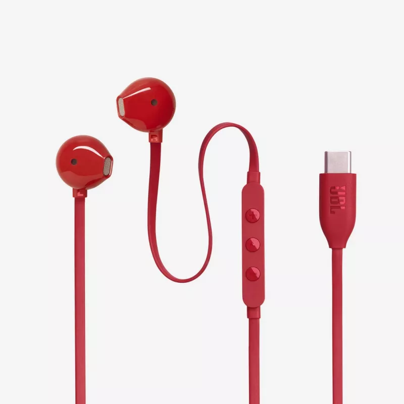 JBL Tune 305C ausinės su laidu į ausis skambučiams/muzikai USB Type-C raudonos