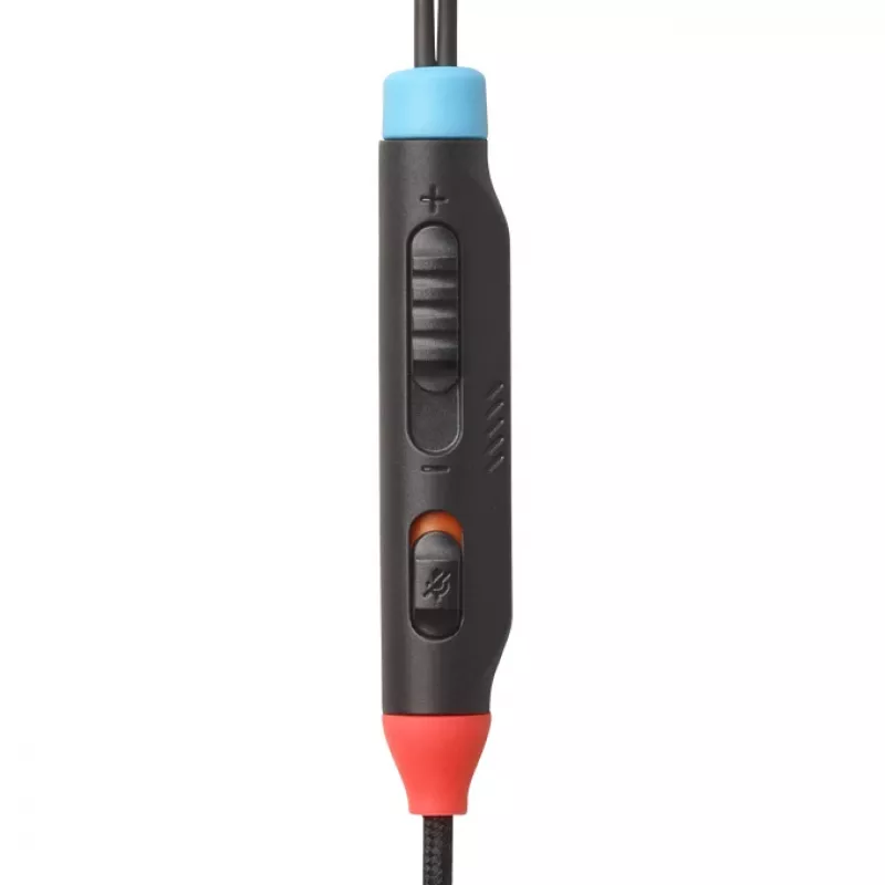 JBL Quantum 50N ausinės su mikrofonu, laidinės, į ausis dedamos, juodos, mėlynos, raudonos