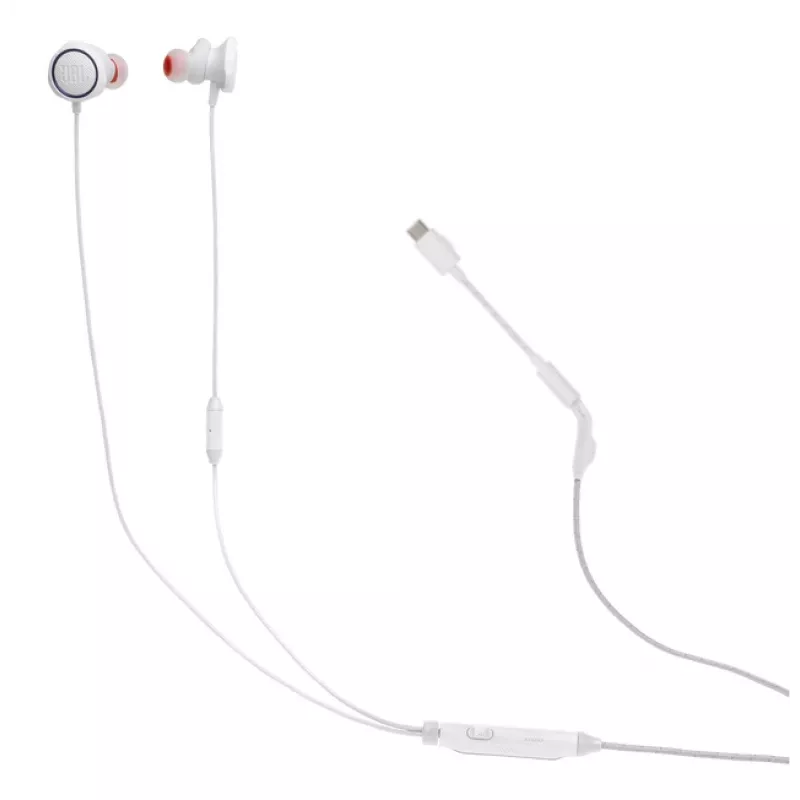 JBL Quantum 50C ausinės su laidu į ausis įdedamos žaidimams baltos
