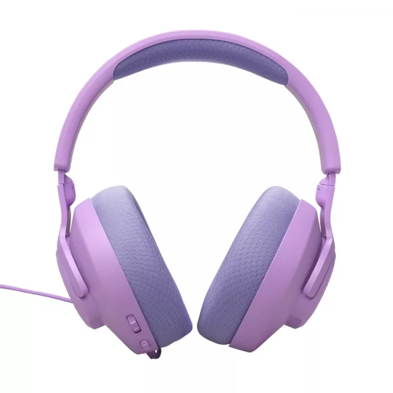 Laidinės ant galvos dedamos žaidimų ausinės JBL Quantum 100M2 — circumauralinės, 20–20000 Hz, 1,2 m laidas, violetinė