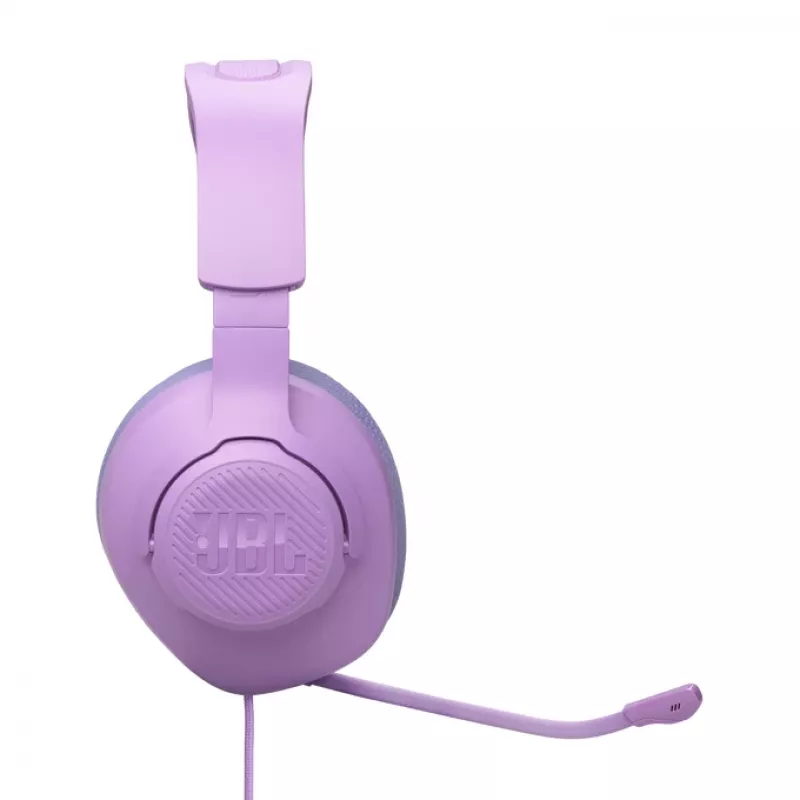 Laidinės ant galvos dedamos žaidimų ausinės JBL Quantum 100M2 — circumauralinės, 20–20000 Hz, 1,2 m laidas, violetinė
