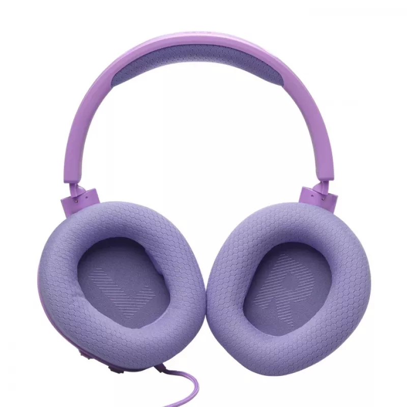Laidinės ant galvos dedamos žaidimų ausinės JBL Quantum 100M2 — circumauralinės, 20–20000 Hz, 1,2 m laidas, violetinė