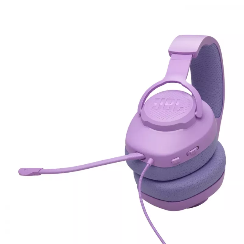 Laidinės ant galvos dedamos žaidimų ausinės JBL Quantum 100M2 — circumauralinės, 20–20000 Hz, 1,2 m laidas, violetinė