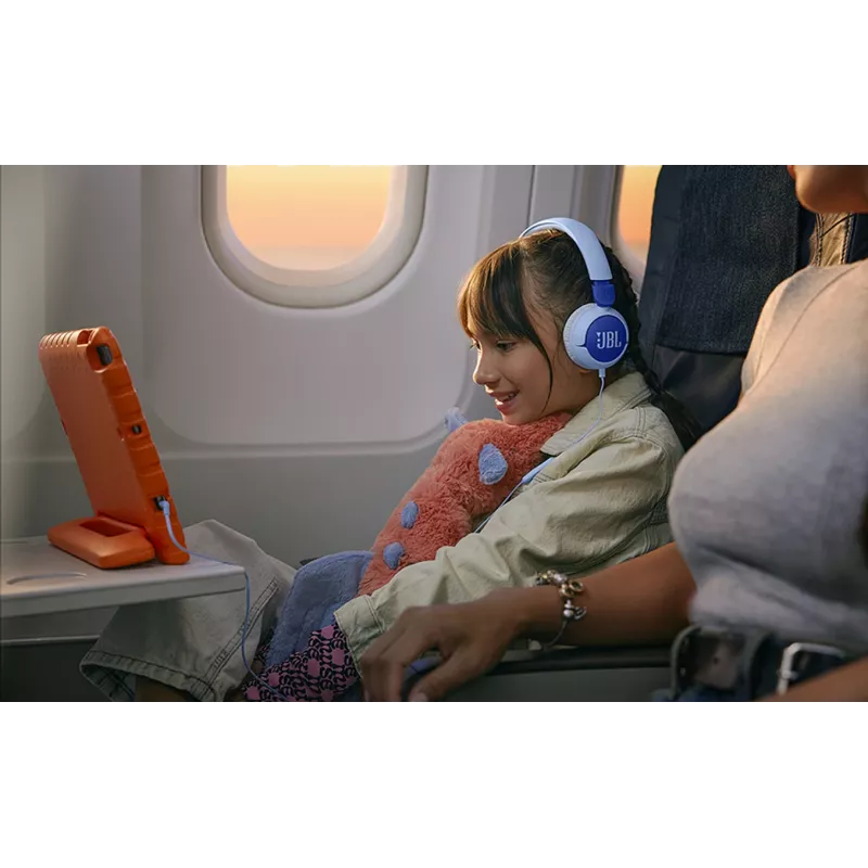 JBL Junior 320 ausinės su mikrofonu, laidinės, ant galvos, skambučiai/muzika, mėlynos