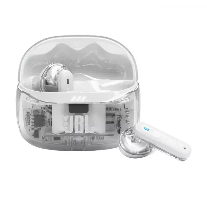 JBL Tune Beam 2 Ghost Edition ausinės Belaidis Į ausis įdedamos Muzikai/Kasdienai Bluetooth Baltos