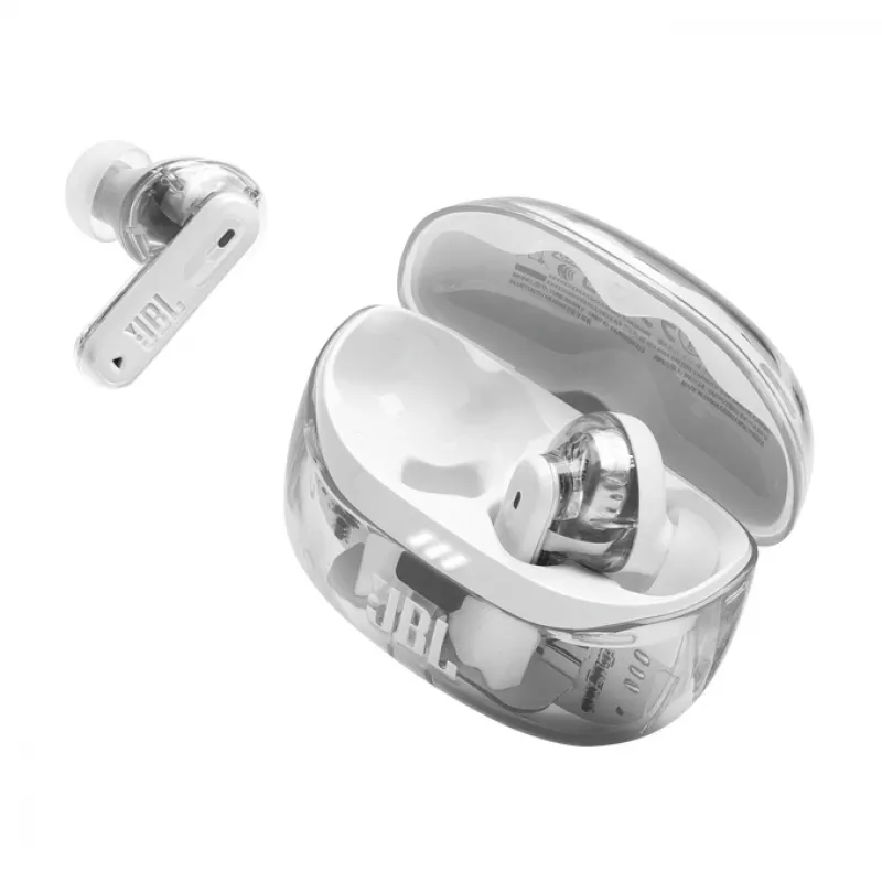 JBL Tune Beam 2 Ghost Edition ausinės Belaidis Į ausis įdedamos Muzikai/Kasdienai Bluetooth Baltos