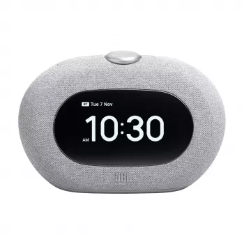 Radijo laikrodis JBL Horizon-3 — DAB/DAB+/FM, 5 W RMS, LCD ekranas, 65–20000 Hz, sukamasis garsumas, pilka