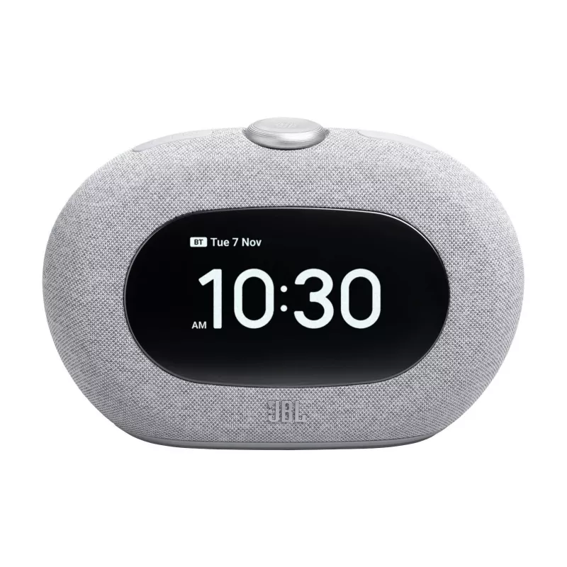 Radijo laikrodis JBL Horizon-3 — DAB/DAB+/FM, 5 W RMS, LCD ekranas, 65–20000 Hz, sukamasis garsumas, pilka
