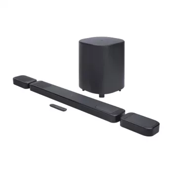 Garso juosta JBL Bar 1000MK2 juoda — 7.1.4 kanalai, 960 W bendra galia, Dolby Atmos/DTS:X, belaidis + laidinis ryšys