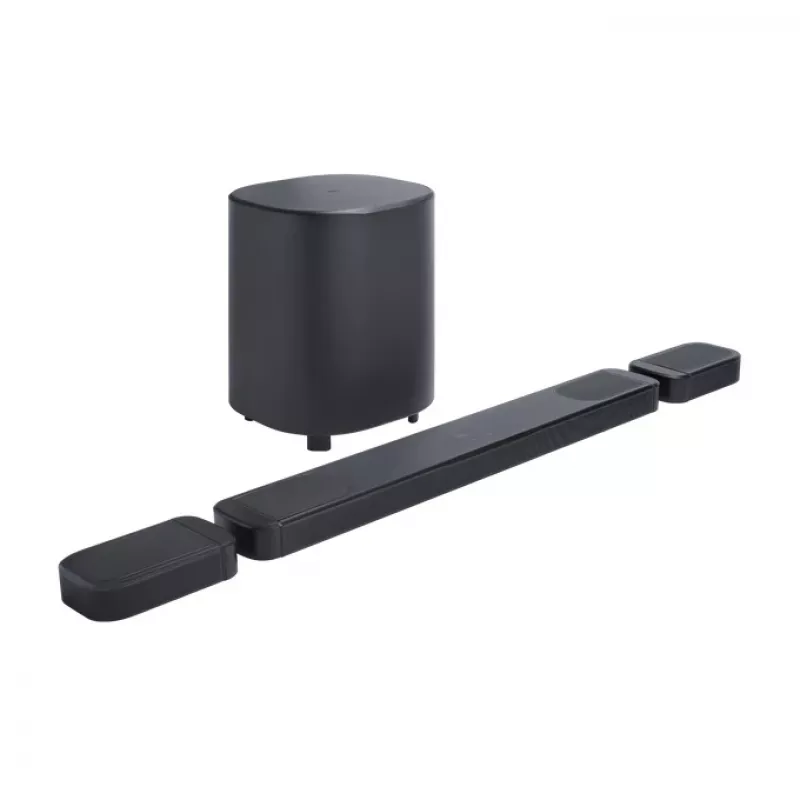 Garso juosta JBL Bar 1000MK2 juoda — 7.1.4 kanalai, 960 W bendra galia, Dolby Atmos/DTS:X, belaidis + laidinis ryšys