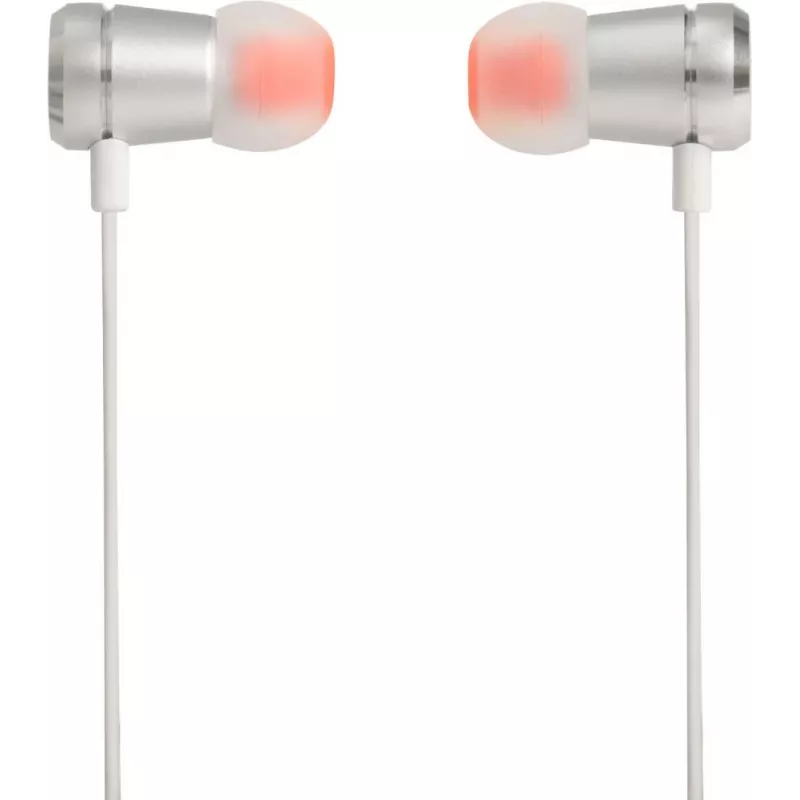 JBL T290 ausinės laidinės į ausis įdedamos skambučiams/muzikai sidabrinės