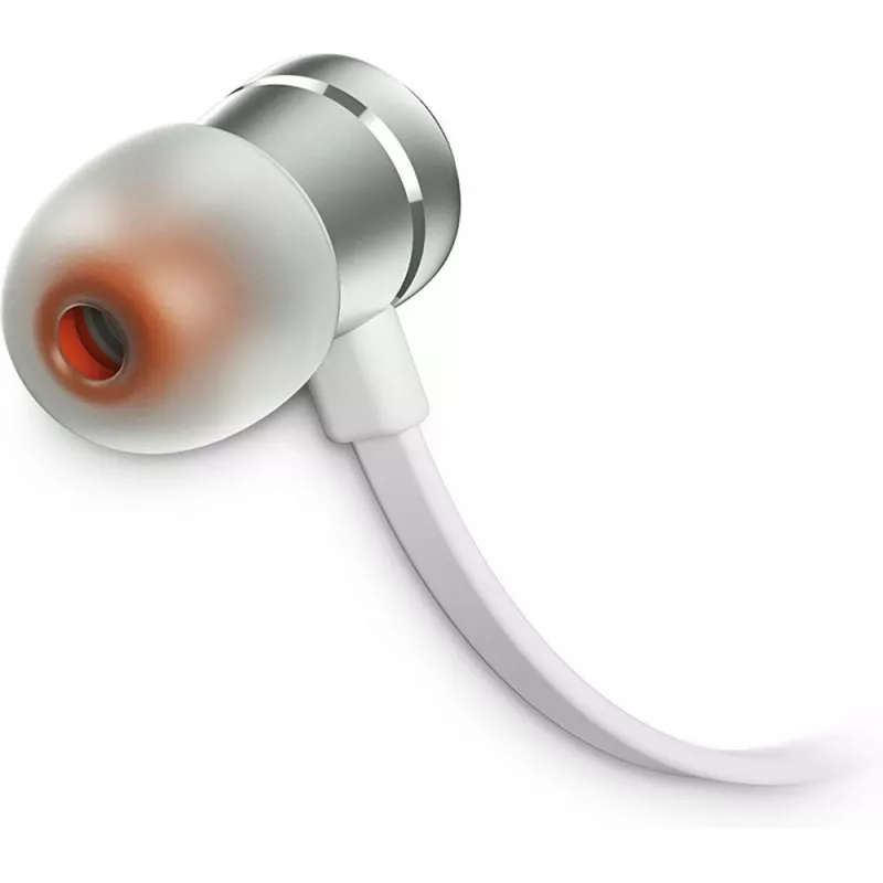 JBL T290 ausinės laidinės į ausis įdedamos skambučiams/muzikai sidabrinės