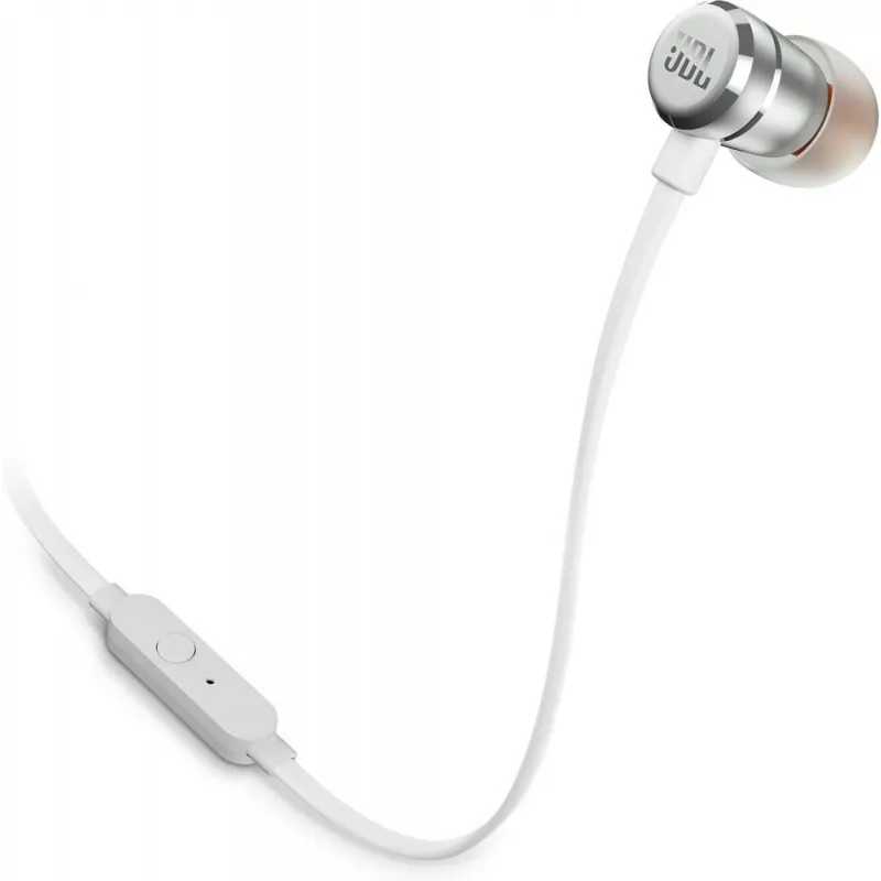 JBL T290 ausinės laidinės į ausis įdedamos skambučiams/muzikai sidabrinės