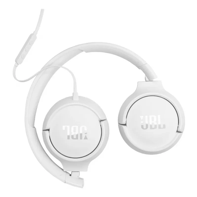 JBL Tune 520C USB-C ausinės laidinės galvos juostos pokalbiams / muzikai USB Type-C baltos